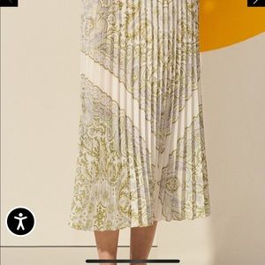 Sandro printed pleated skirt.